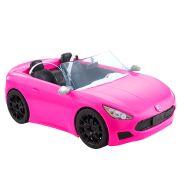 Barbie Convertible 2-Seater Vehicle, Pink Car with Rolling Wheels