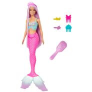 Barbie Mermaid Doll with 7-Inch-Long Pink Fantasy Hair and colourful Accessories for Styling Play like Headband and Barrettes