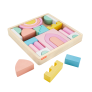 Fisher-Price Toddler Stacking Toy Wooden Castle Block Set, 28 Wood Pieces