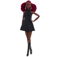 Barbie Basics Collectible Doll, Model 03 with Red Curly Hair, Black Dress & Boots