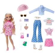 Barbie Dream Besties Festival Looks Set, Including Barbie “Malibu” Doll with Long, Blonde Stylized Hair, 10+ Removable Fashions & Accessories