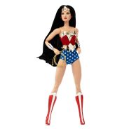 Barbie Signature Doll, Wonder Woman Collectible with Doll Stand in Red and Blue Tank Suit with Golden Accessories like Lasso, Headpiece and Belt