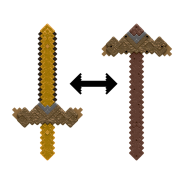 Minecraft Click & Switch Transforming Sword And Pick-Axe 