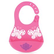 Nuby Silicone Catch All Bib - Girl