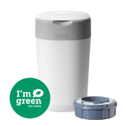 Tommee Tippee Twist and Click Nappy Bin - Cotton White 