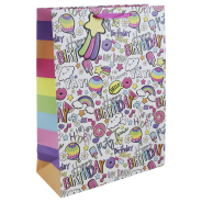 Medium Gift Bag - Girly Text & Doodle Bag