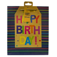 Large Kraft Happy Birthday Gift bag & XL Gift Tag