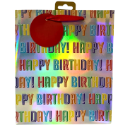 Large Holographic Birthday Gift Bag