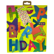 Large Neon Happy Birthday Gift bag