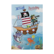 Pirate Ship Birthday Card