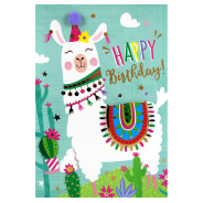 Llama Happy Birthday Card