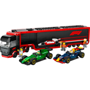 LEGO City F1 Truck with RB20 & AMR24 F1 Cars (60445)