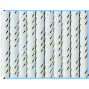 PAPER STRAWS  LIGHT BLUE - 10 PC