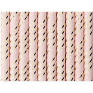 PAPER STRAWS LIGHT PINK - 10 PC