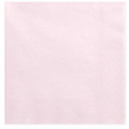 NAPKINS 3 PLY LIGHT POWDER PINK - 20PCS