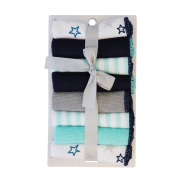 Snuggletime Super Soft 8pk Washcloths - Blue Stars