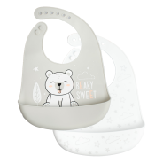 Fashionation 2PK Silicone Bibs - Bear