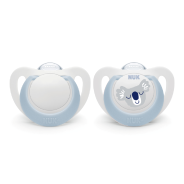 NUK Silicone Star Soother Blue & Koala (0-6 Months) - 2 Pack
