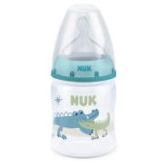 NUK Temperature Control Bottle Silicone Teat (0-6 Months) - 150ml Blue/Green