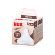 NUK Perfect Match Soft and Flexible Slow Flow Silicone Teat 0M+