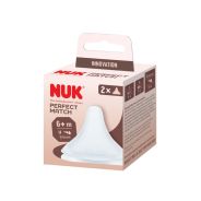 NUK Perfect Match Soft and Flexible Universal Flow Silicone Teat 6M+