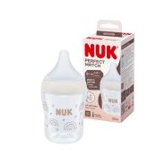 NUK Perfect Match Baby Bottle – 0+ Months Teat, Slow Flow, 150ml - Rainbow
