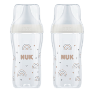 Nuk Perfect Match Baby Bottle – 3+ Months Teat, Medium Flow, 260ml – Beige Twin Pack