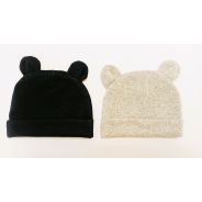 INFANT WINTER HAT SET NAVY BLUE AND GREY
