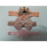 3 Pack pink Fancy Headband set