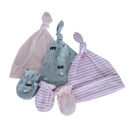 Hats & Mittens Set 6 Piece  Pink