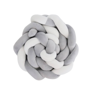 Snuggletime Braided Cot Bumper - Grey - 200 x 11.5 x 8cm
