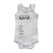 Hello World Baby Vest - White