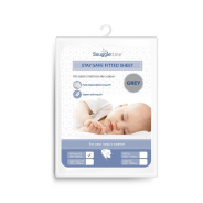 Snuggletime Stay Safe Fitted Sheet - Lrg Campcot - Grey - 72 x 104cm