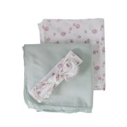 Swaddling Blankets and Headband Set 2 Pack
