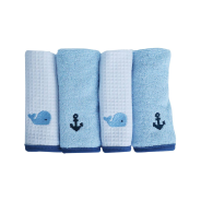 Snuggletime Washcloths 4 pack - Blue Whale