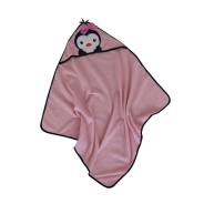 Snuggletime Character Hooded Towel - Pink Penguin