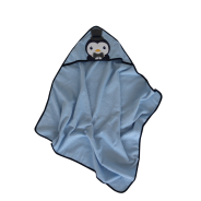 Snuggletime - Character Hooded Towel - Blue Penguin