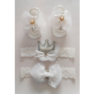Headband and Sock set White