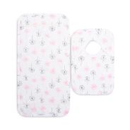 Bamboo Bib & Burp Cloth Set - Pink