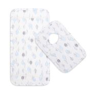 Bamboo Bib & Burp Cloth Set - Blue