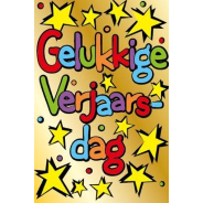 GELUKKIGE VERJAARSDAG STARS Card