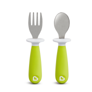 Munchkin Raise Toddler Fork & Spoon Set - Green