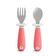 Munchkin Raise Toddler Fork & Spoon Set - Pink