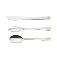 Tramontina - Baby Friends stainless steel children's flatware set with shiny finish and relief design - 3 pc set