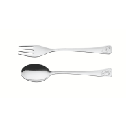 Tramontina - Baby Friends stainless steel children's flatware set with glossy finish and relief pattern - 2 pieces