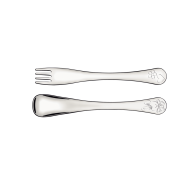 Le Petit stainless steel children's flatware set for girls with high-gloss finish and relief pattern, 2 pieces