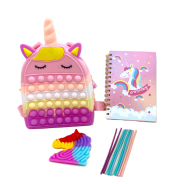 Hobby World Silicone Unicorn Backpack and Notebook Set