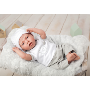 40cm Elegance Reborn Weighted Soft Body Doll Dafne; with Dummy and Cushion; Grey