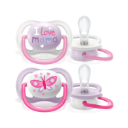 Philips Avent Ultra-Air Soother 0-6m (2 Pack) - Mama Pink