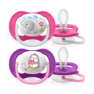 Philips Avent Ultra-Air Soother 6-18m (2 Pack) - Animal Pink